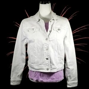 Velvet Heart White Denim Jacket